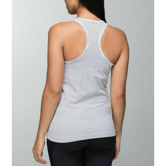 Lululemon Swiftly Tech Striped Black & White Tank Size 10 Workout Shirt Women’s - Picture 2 of 10